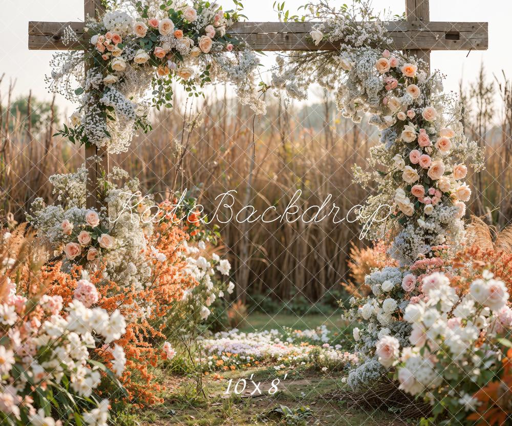 Kate Autumn Wooden Flower Frame Backdrop Designed by Emetselch