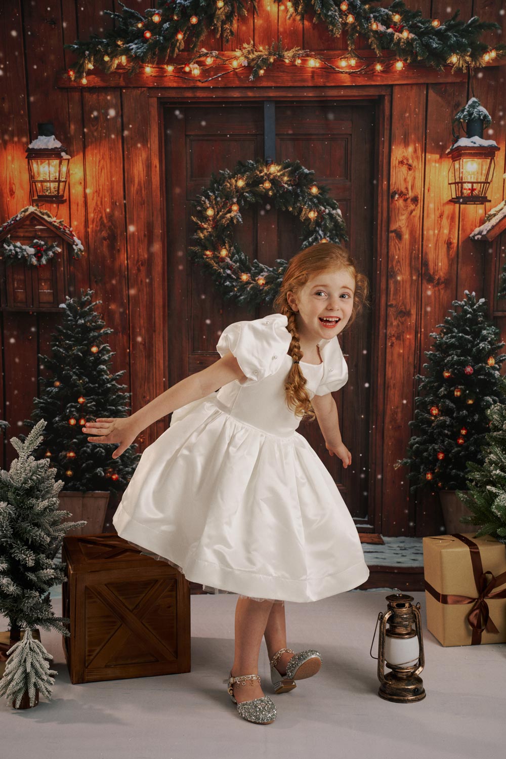 Kate Christmas Log House Backdrop Designed by Emetselch - Kate Backdrop AU