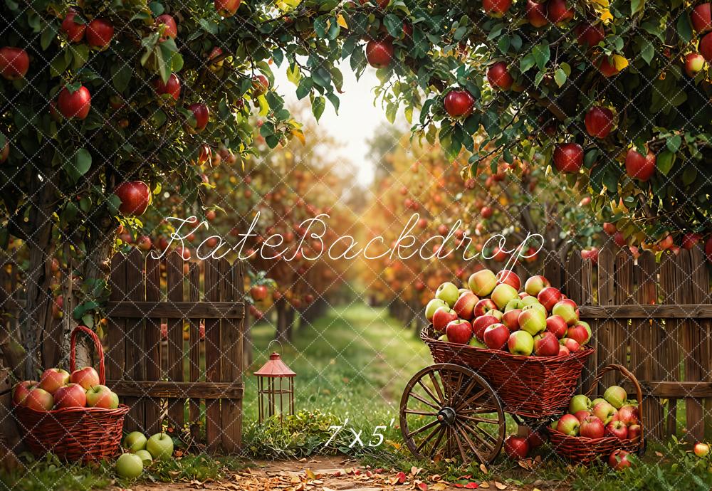 Kate Apple Orchard Wagon Trees Backdrop Designed by Emetselch - Kate Backdrop AU