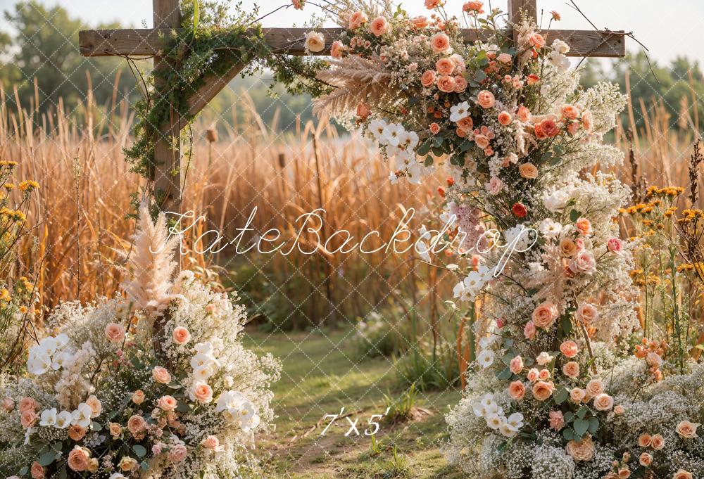 Kate Autumn Wedding Blush Roses Field Backdrop Designed by Emetselch