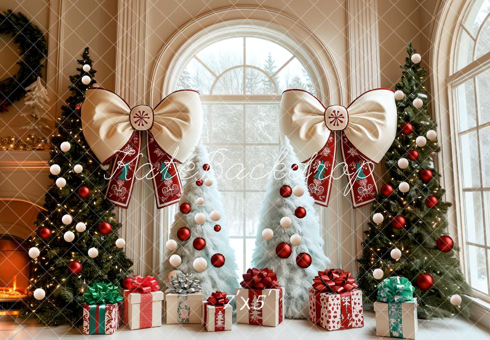 Kate Christmas Trees Bows Presents Backdrop Designed by Mini MakeBelieve - Kate Backdrop AU