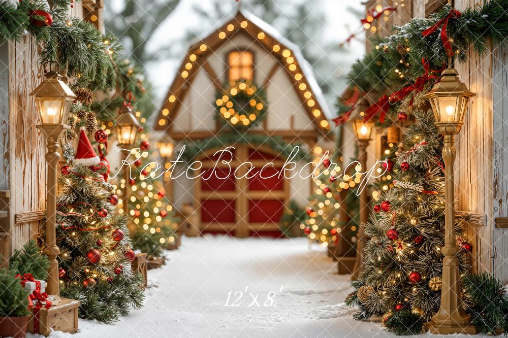 Kate Christmas Village Fleece Backdrop Designed by Emetselch - Kate Backdrop AU