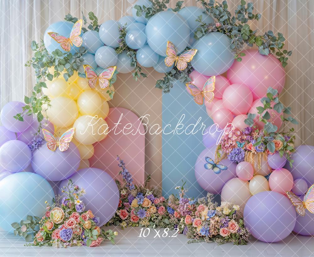 Kate Balloon Arch Butterfly Cake Smash Backdrop Designed by Emetselch