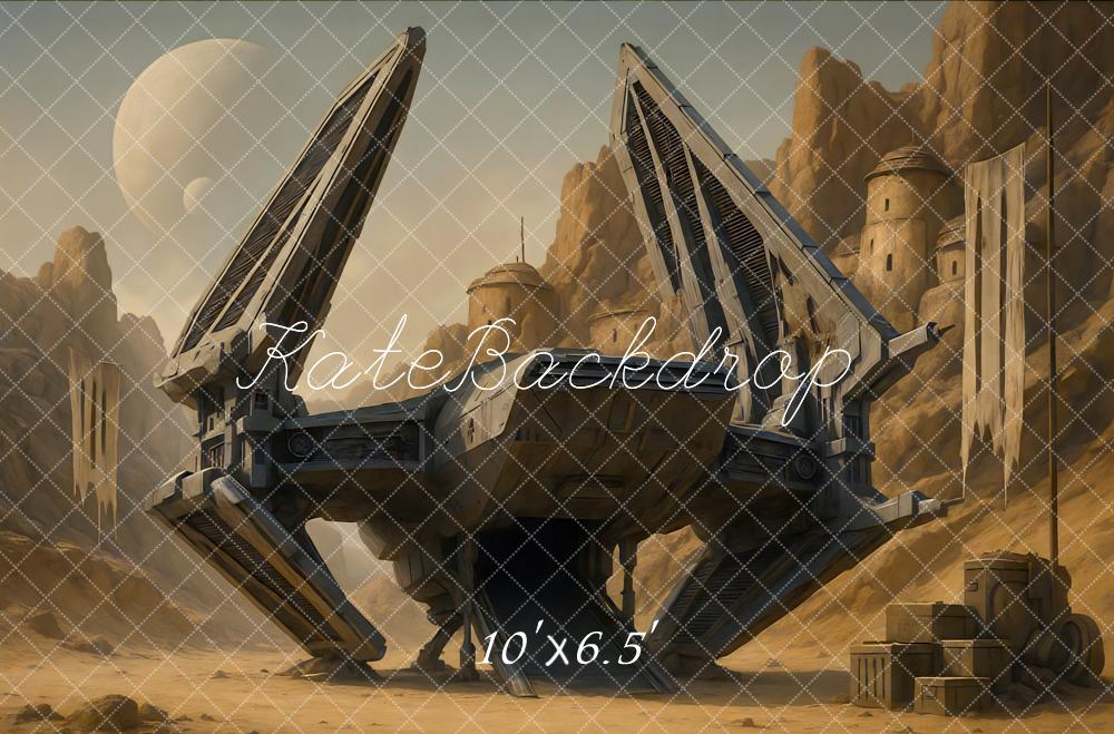Kate Sci Fi Spaceship Rocky Settlement Backdrop Designed by Mini MakeBelieve - Kate Backdrop AU