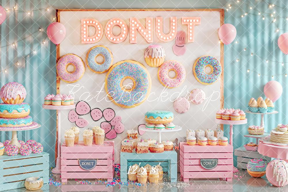 Kate Donut Cake Smash Fleece Backdrop Designed by Emetselch - Kate Backdrop AU