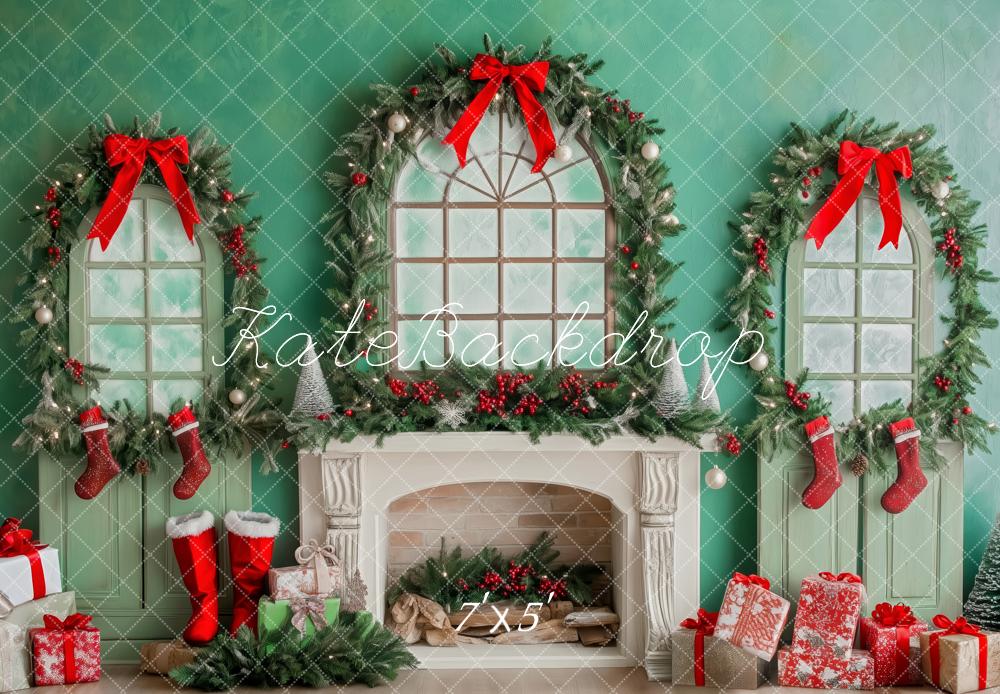 Kate Green Christmas Fireplace SBackdrop Designed by Patty Roberts - Kate Backdrop AU