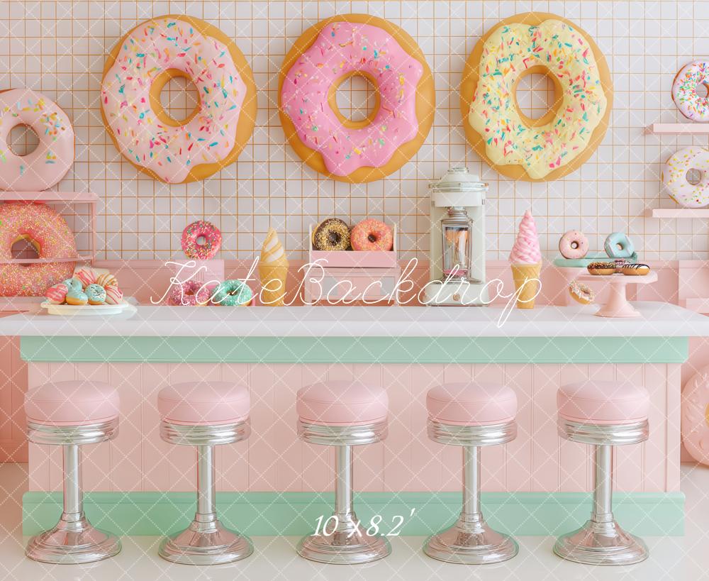 Kate Donut Shop Counter Pink Backdrop Designed by Patty Roberts - Kate Backdrop AU