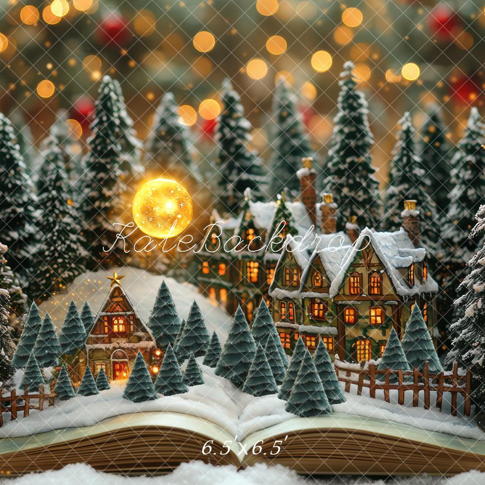 Kate Christmas Snow Village Open Book Backdrop Designed by Mini MakeBelieve - Kate Backdrop AU