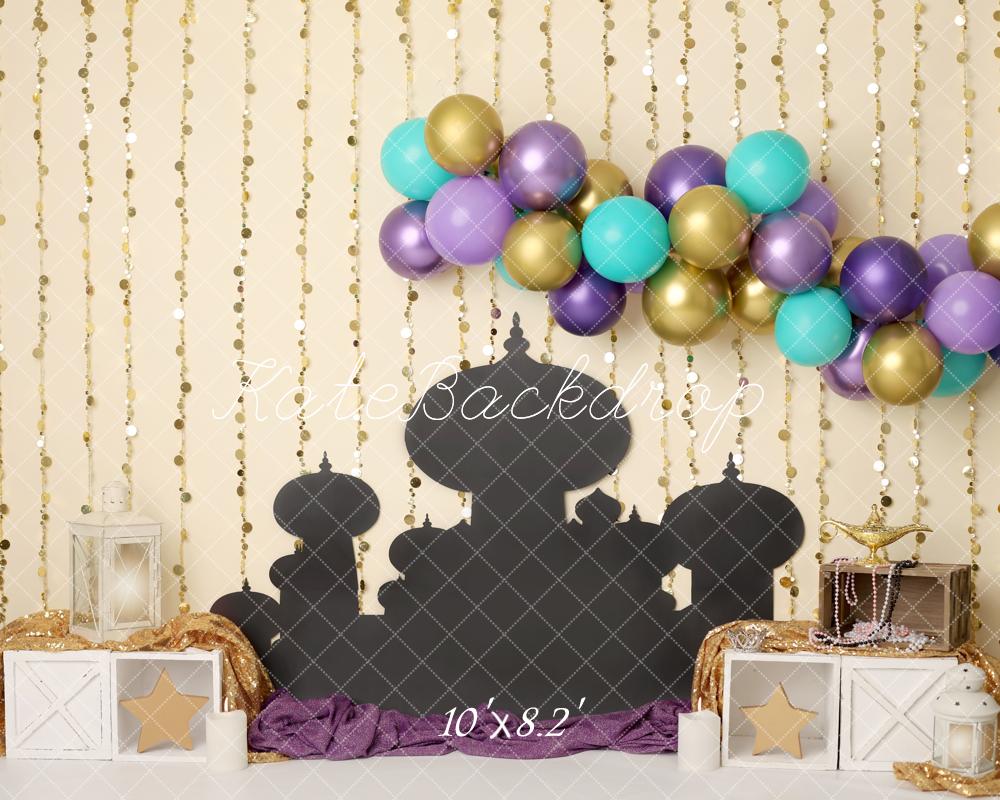 Kate Arabian Nights Palace Balloons Backdrop Designed by Melissa King - Kate Backdrop AU