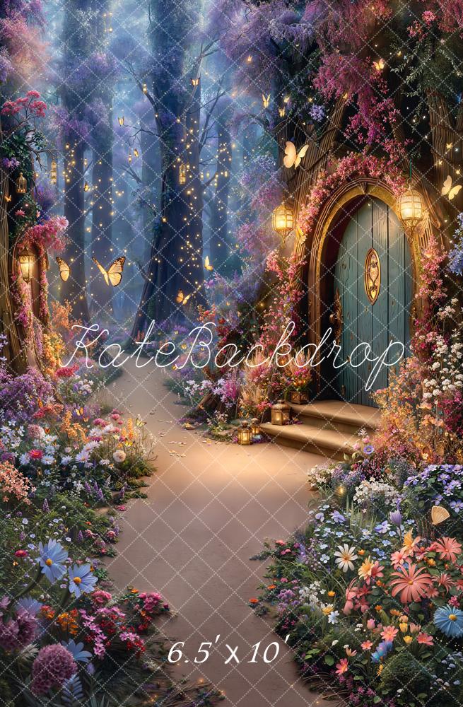 Kate Fairy Fantasy Forest Flowers Fleece Backdrop Designed by Chain