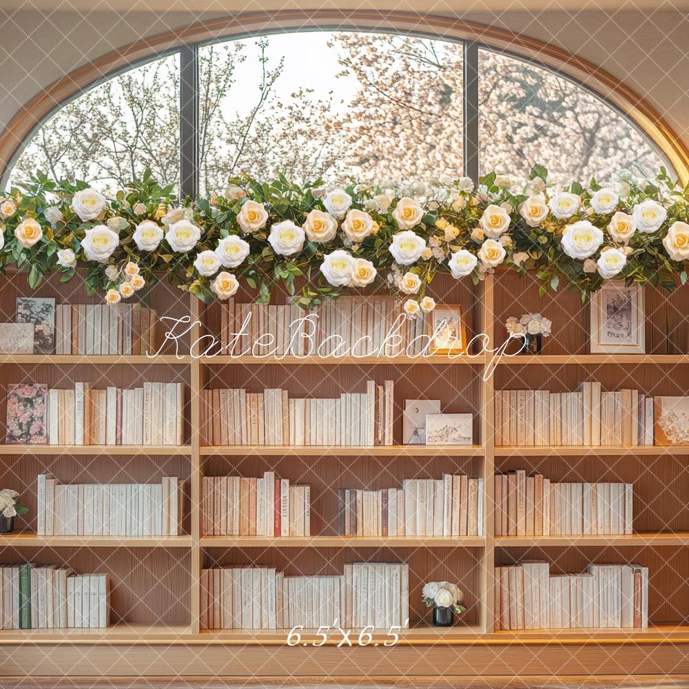 Kate Flower Arch Bookshelves Window Backdrop Designed by Mini MakeBelieve