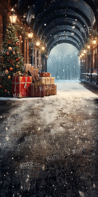 Kate Sweep Christmas Tree Presents Street Backdrop Designed by Chain - Kate Backdrop AU