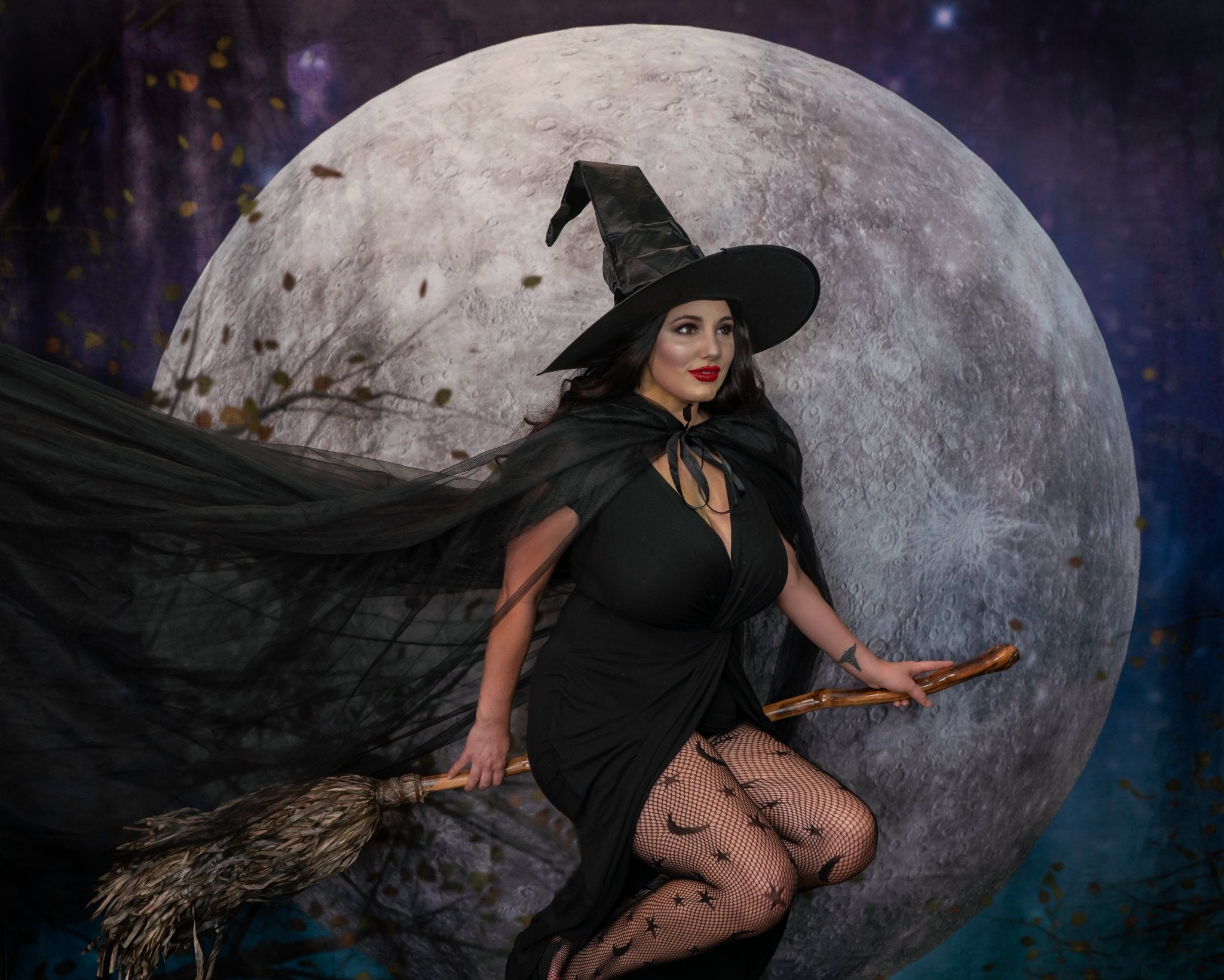Kate Halloween Autumn Moon Backdrop Designed by Candice Compton
