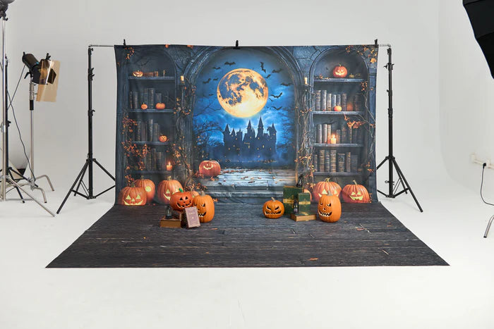 Kate Halloween Jack-o'-Lantern - Smiling Artificial Orange Pumpkin for Photography