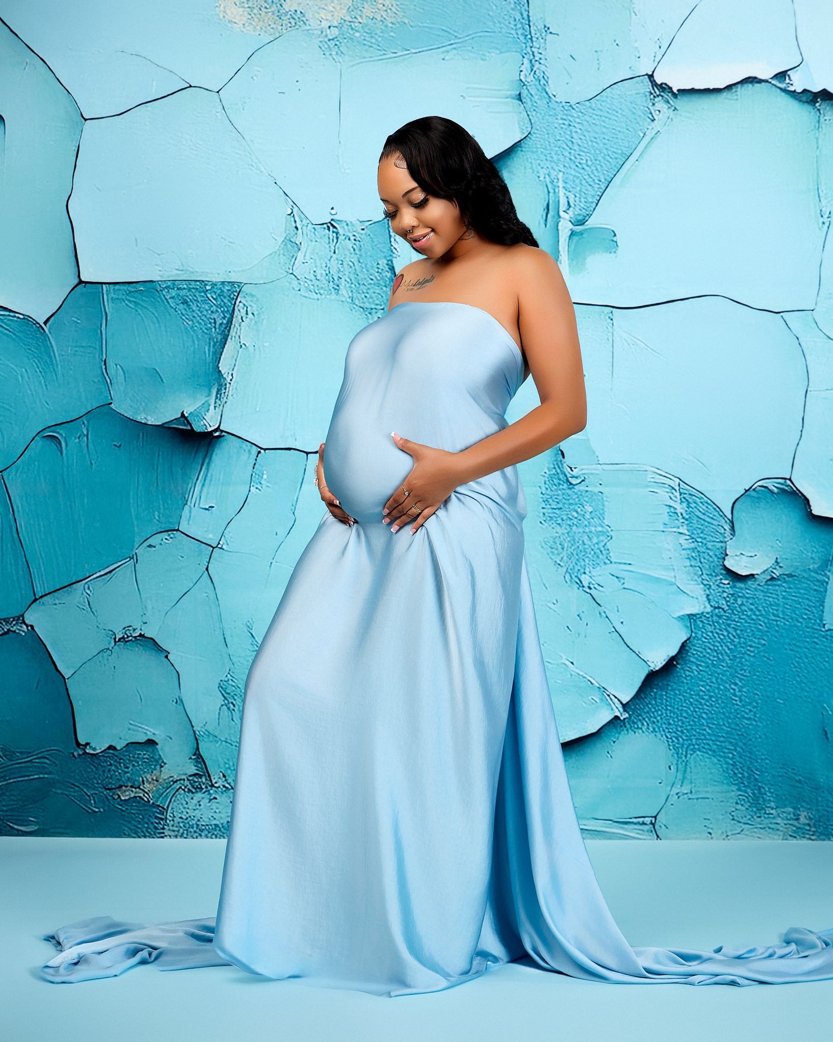 Kate Chippy Teal Paint Texture Backdrop Designed by Mandy Ringe Photography - Kate Backdrop AU
