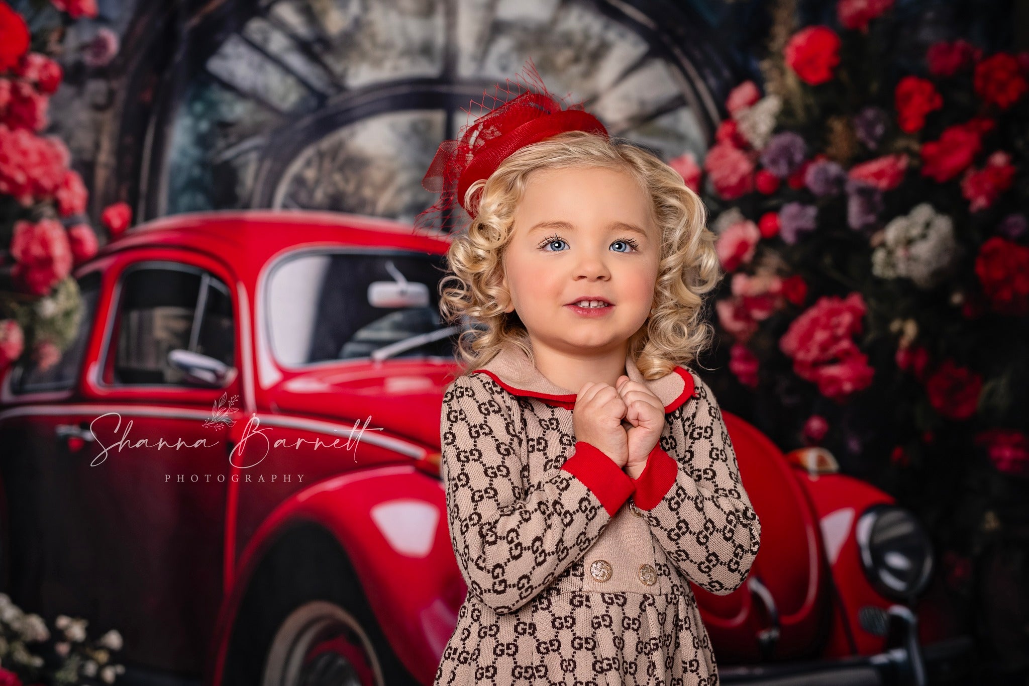 Kate Valentine's Day Red Car Backdrop Designed by Patty Roberts