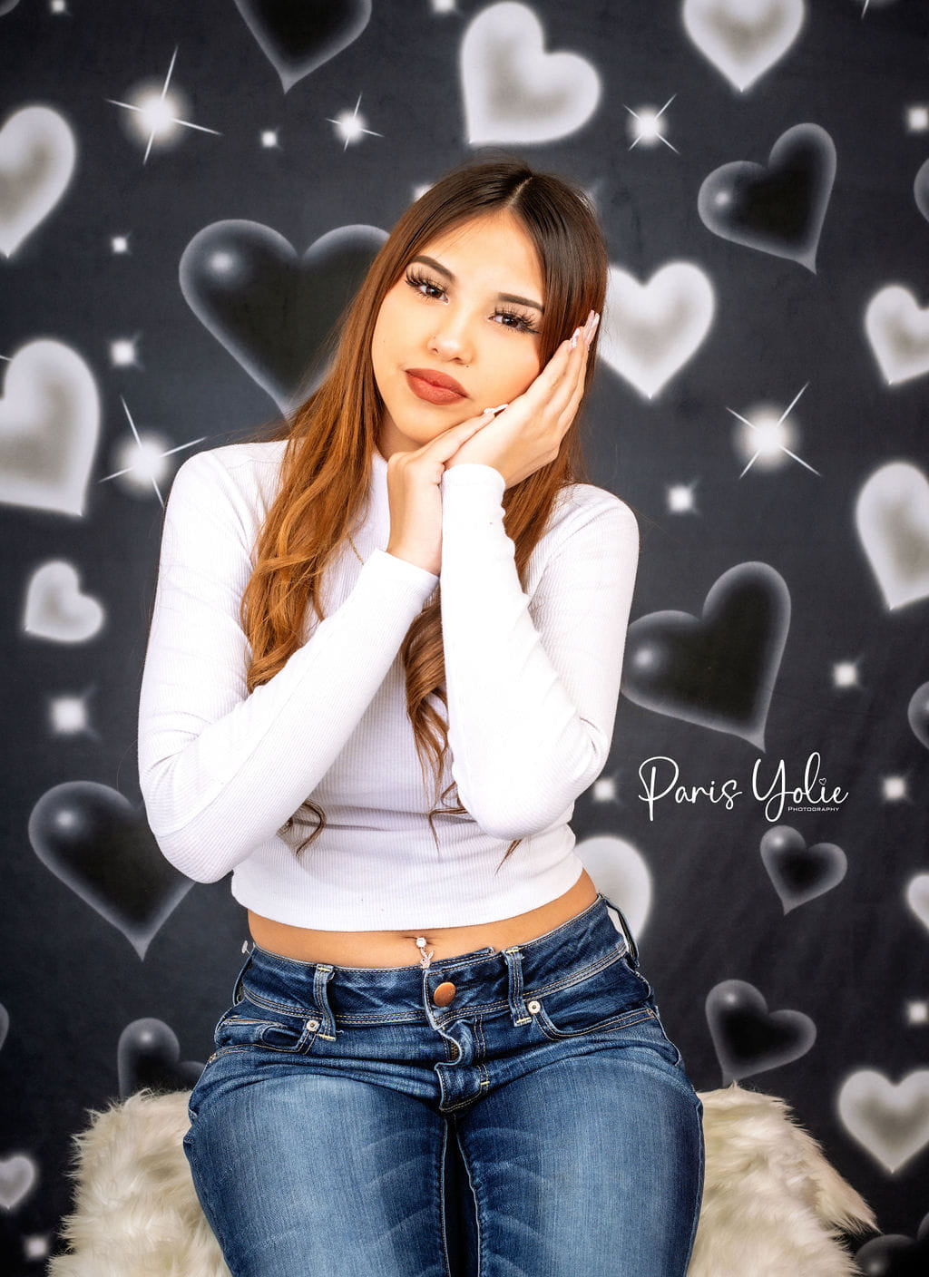 Kate 80 90's Black Valentine Backdrop Sweet Heart for Photography - Kate Backdrop AU