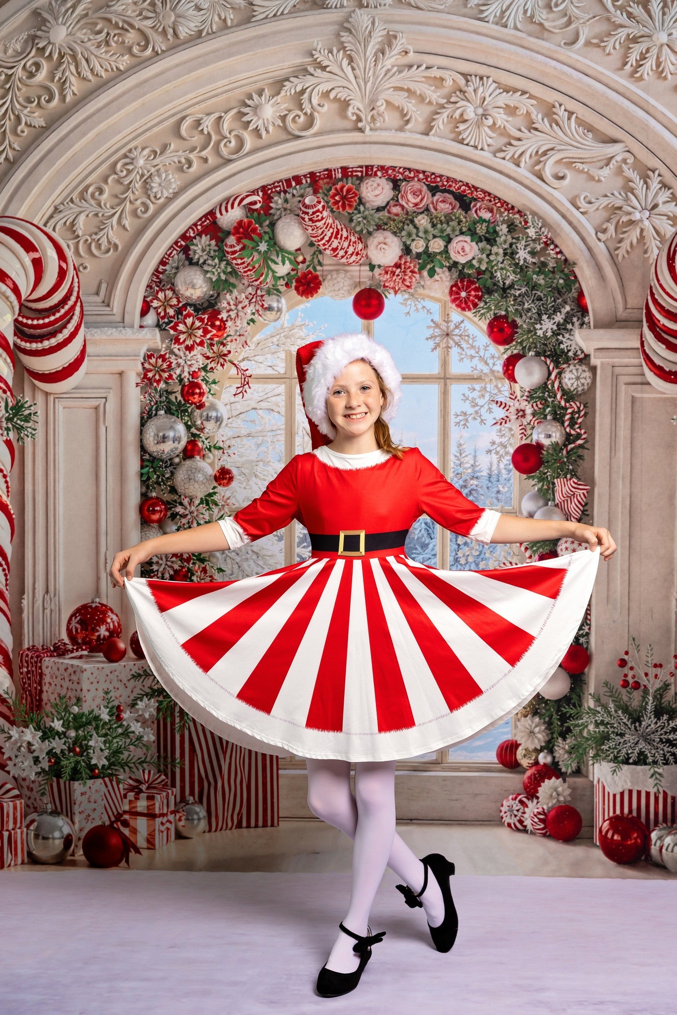 Kate Christmas Backdrop Candy Cane Decoration Designed by Emetselch - Kate Backdrop AU