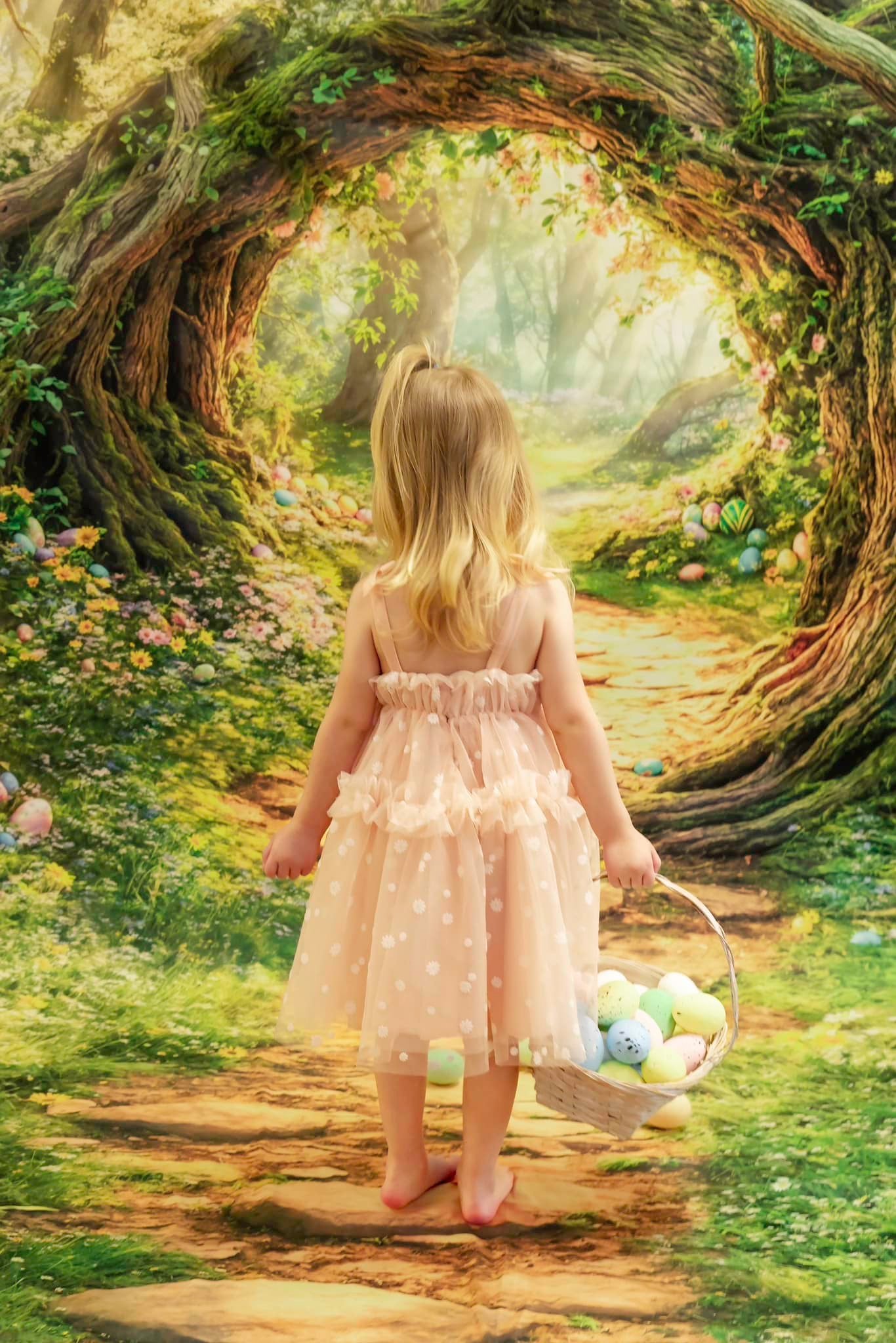 Kate Sweep Easter Forest Tree Arch Path Backdrop Designed by Emetselch - Kate Backdrop AU