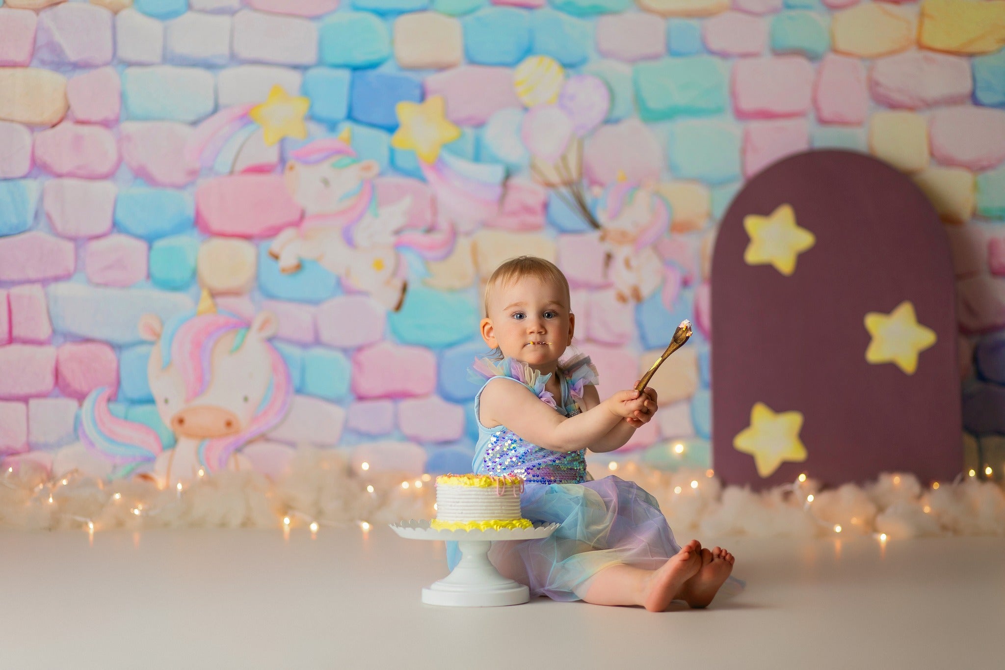 Kate Candy Colored Stone Wall Backdrop Designed by Mini MakeBelieve - Kate Backdrop AU