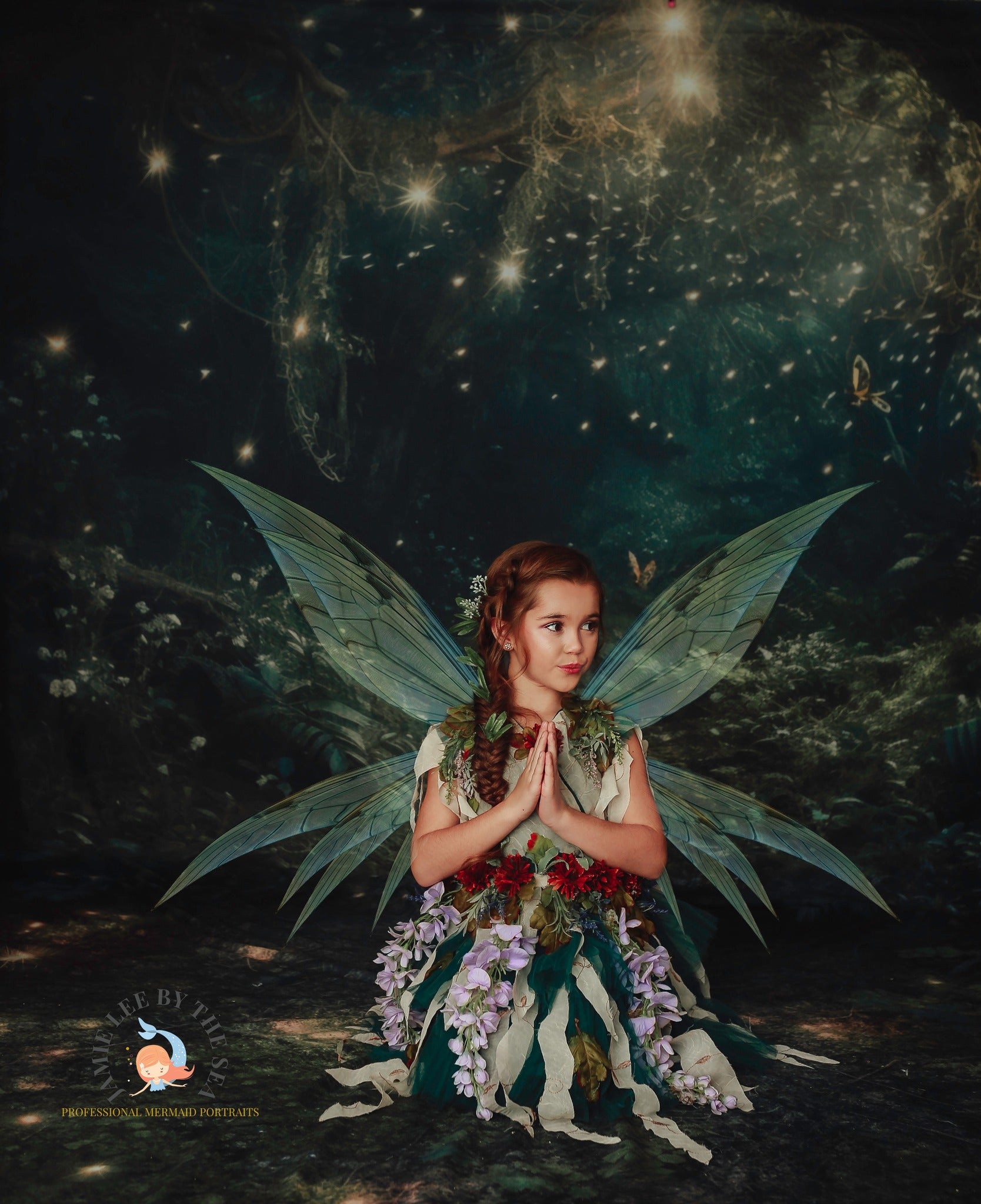 Kate Enchanted Fairy Night Backdrop+Forest Floor Designed by Mandy Ringe Photography - Kate Backdrop AU