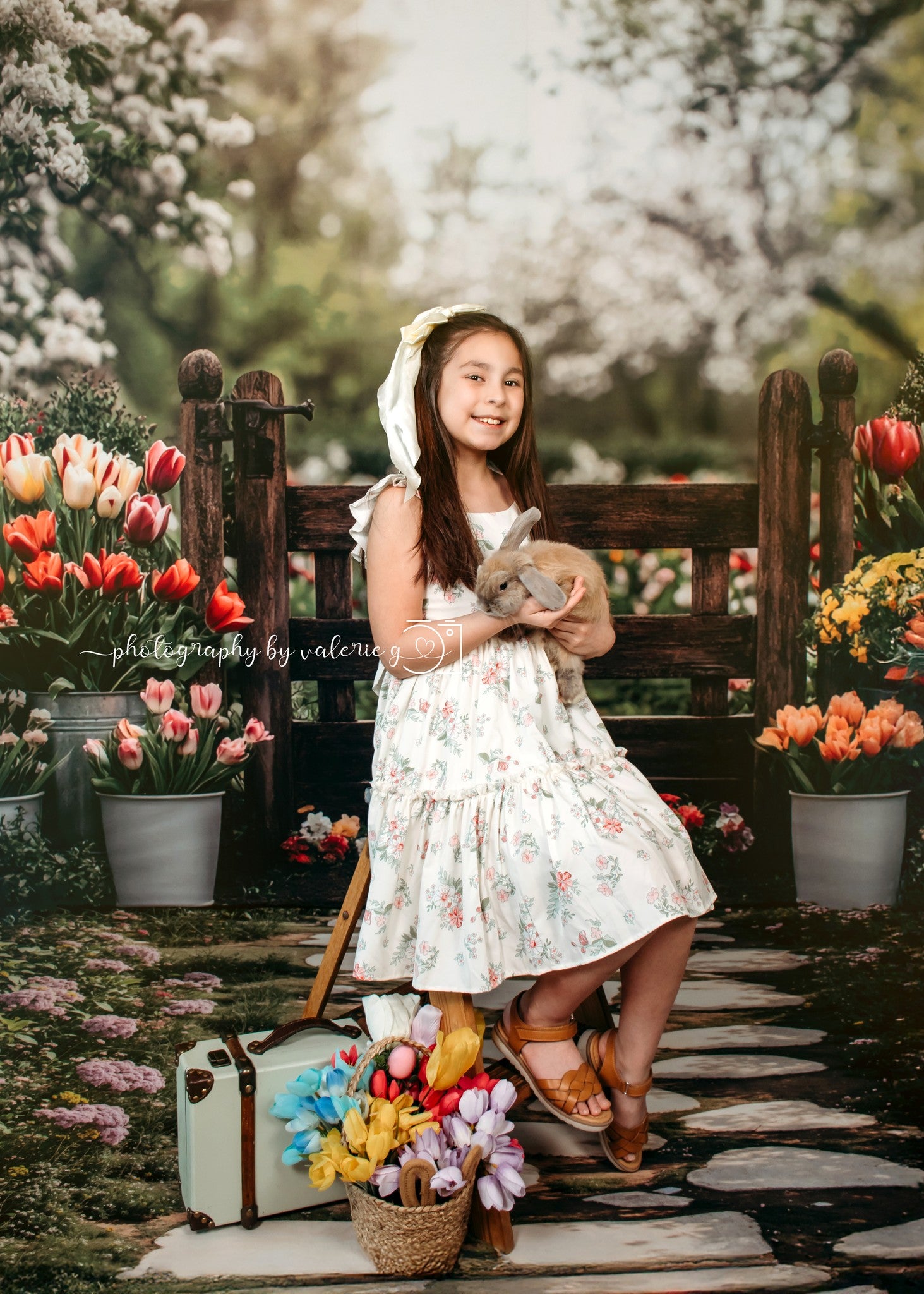 Kate Spring Tulips Garden Backdrop Designed by Mini MakeBelieve - Kate Backdrop AU