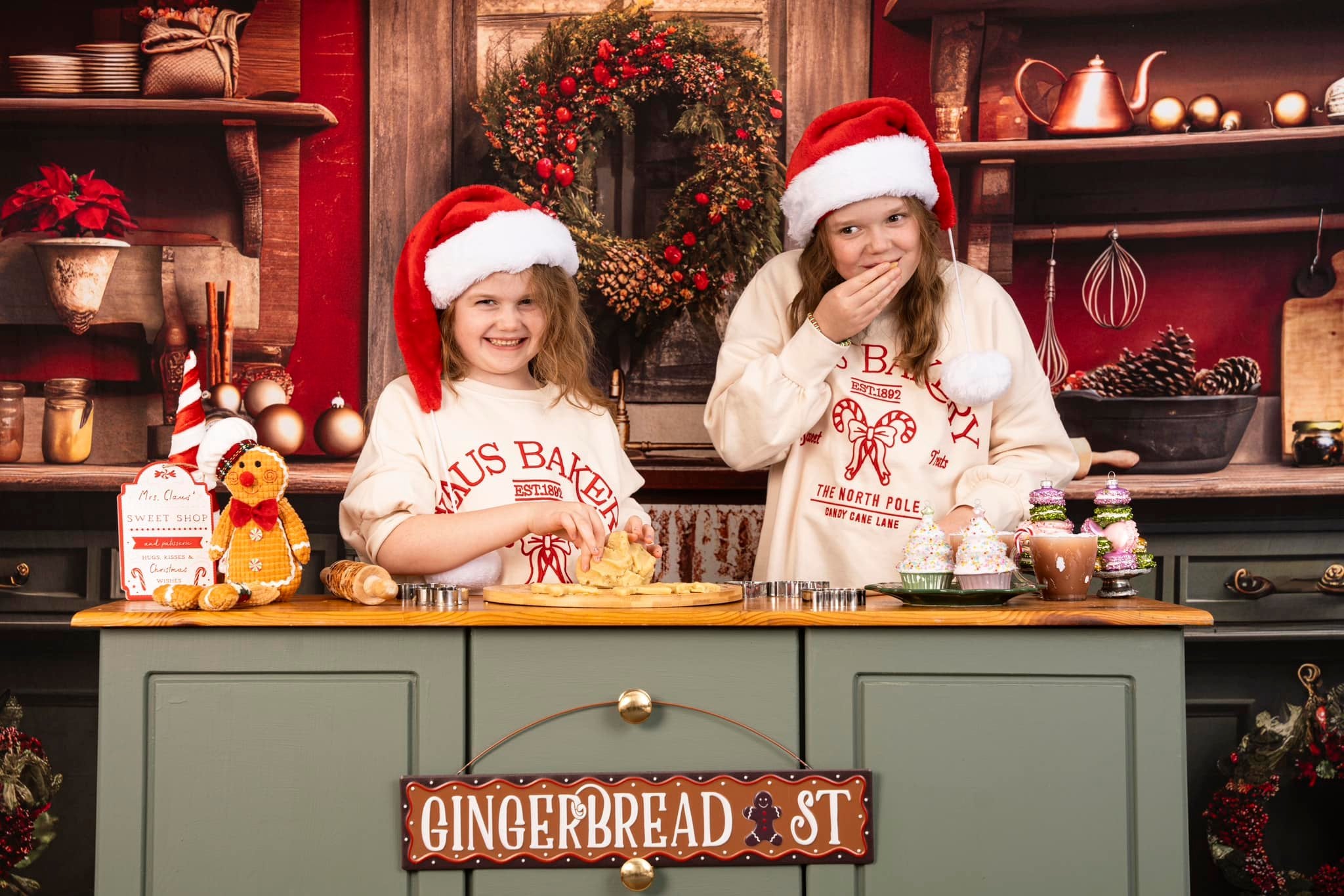 Kate Christmas Kitchen Fleece Backdrop