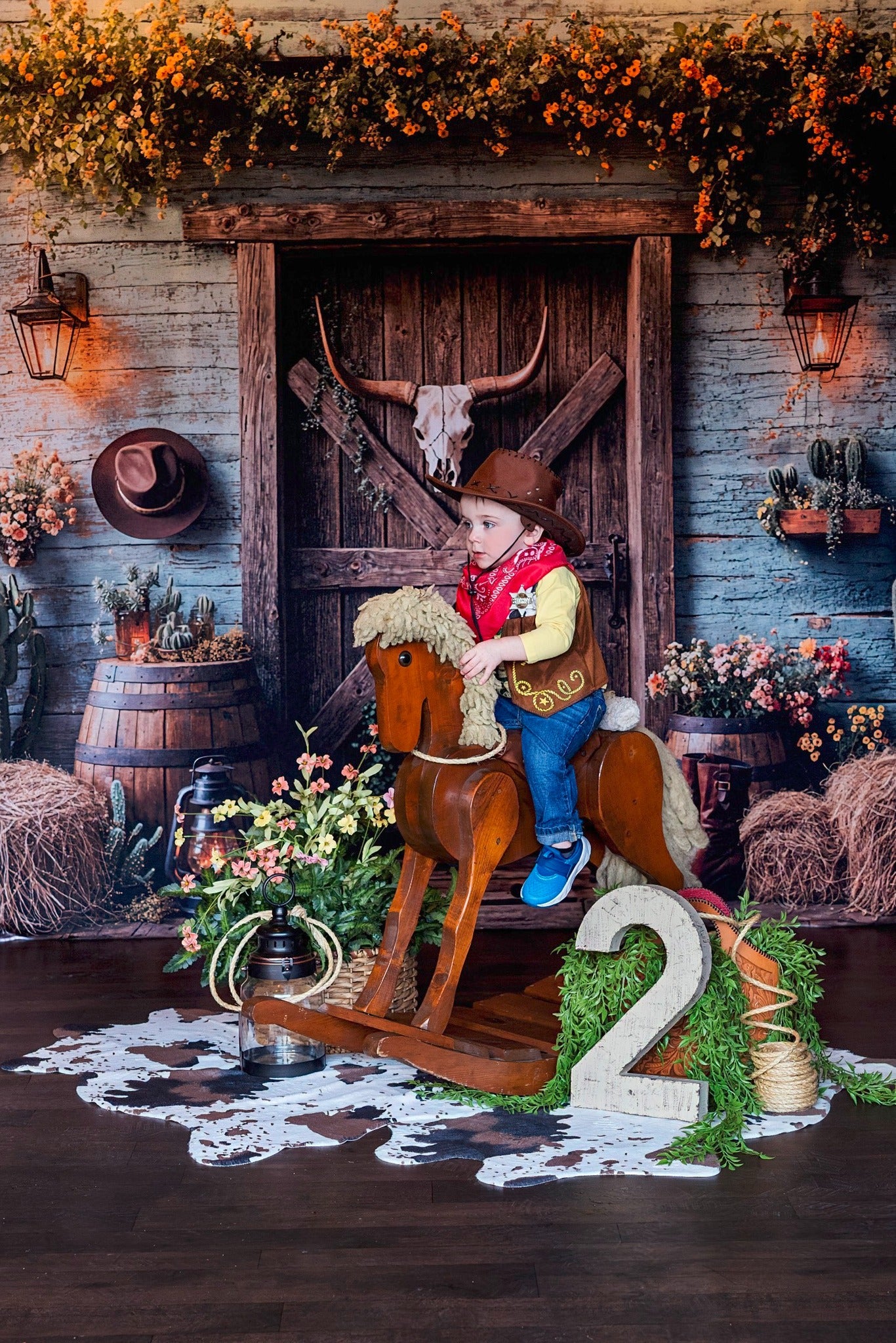 Kate Western Cowboy Barn Door Backdrop Designed by Emetselch - Kate Backdrop AU
