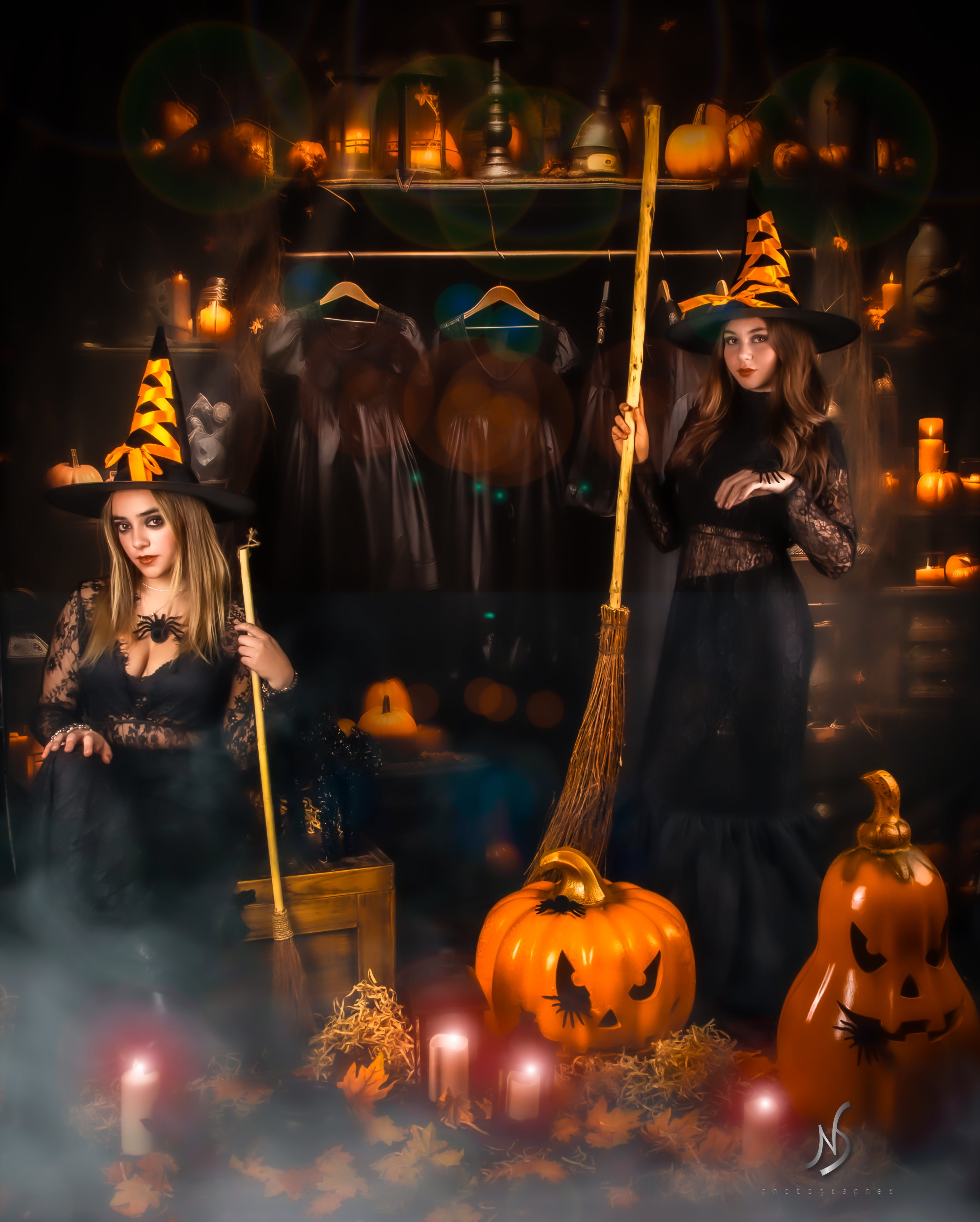 Kate Halloween Costume Pumpkin Backdrop for Photography - Kate Backdrop AU