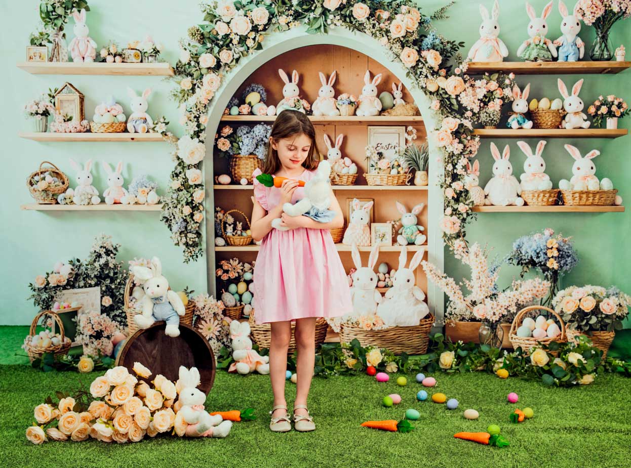 Kate Easter Bunny Eggs Backdrop Designed by Emetselch