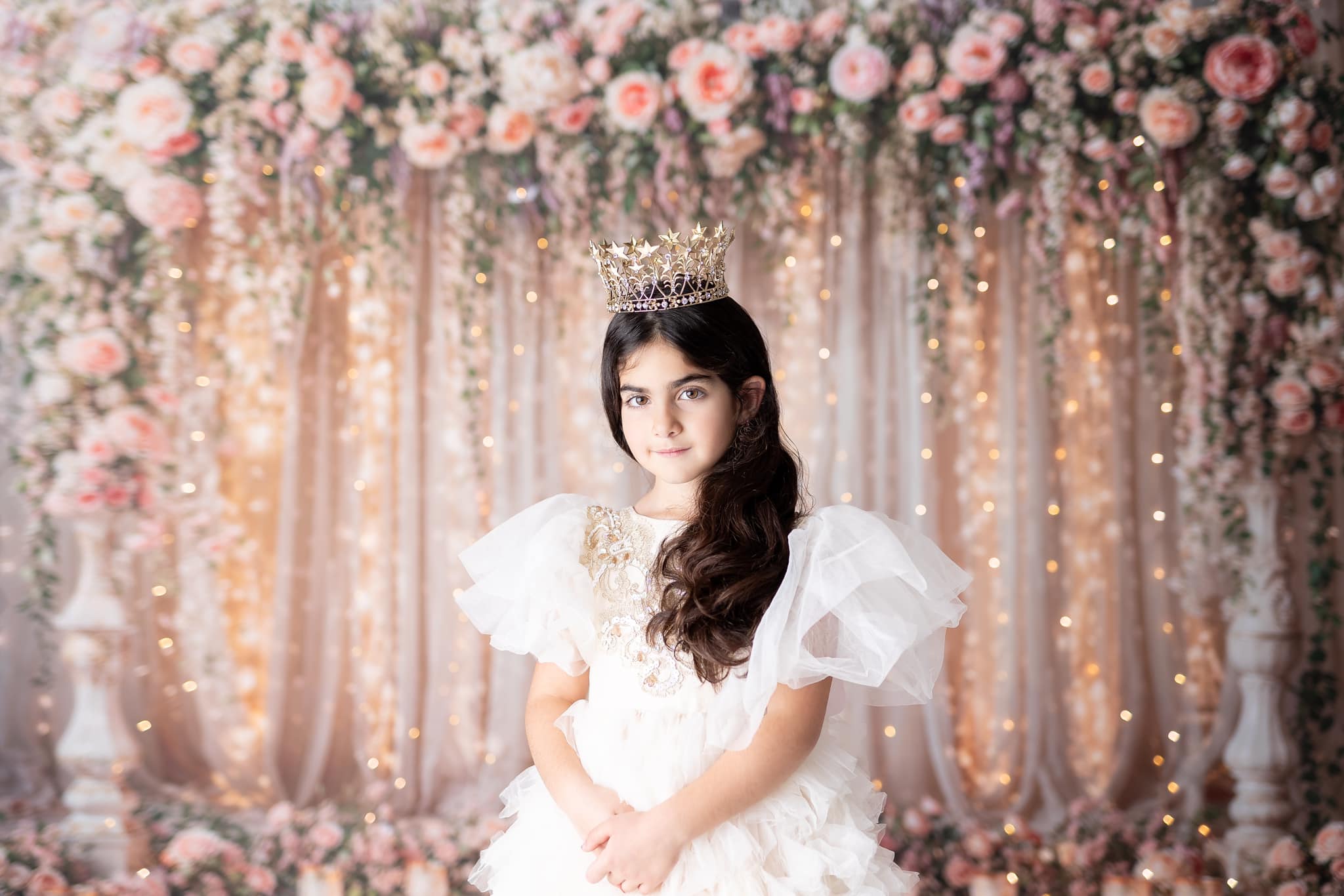 Kate Flower Light String Curtain Backdrop Designed by Chain Photography