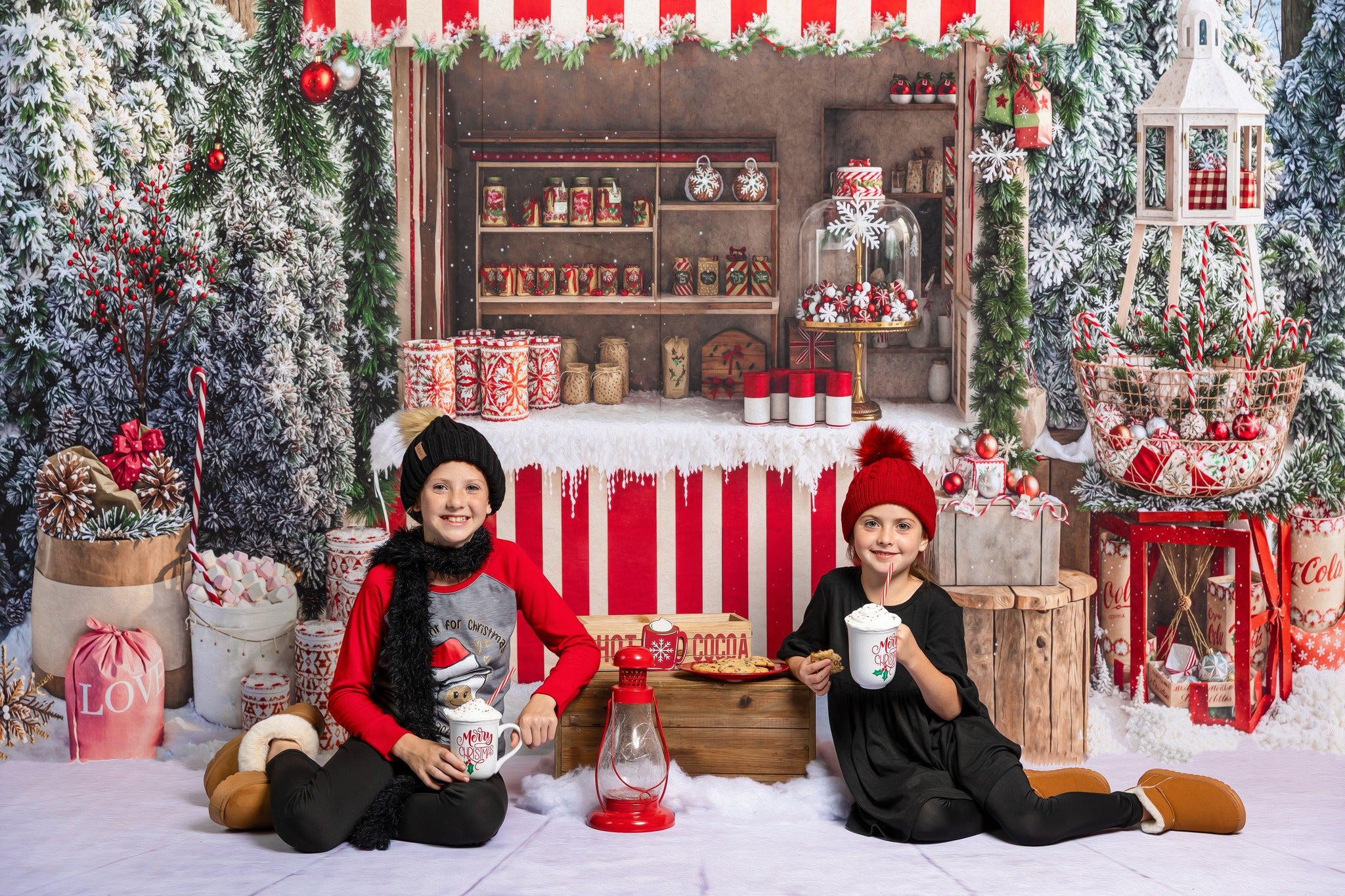 Kate Christmas Hot Cocoa Stand Backdrop Designed by Emetselch