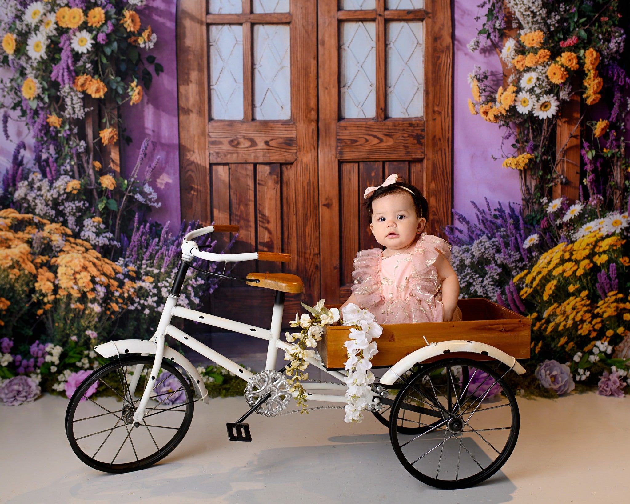 Kate Spring Flower Arch Purple Door Backdrop Designed by Emetselch