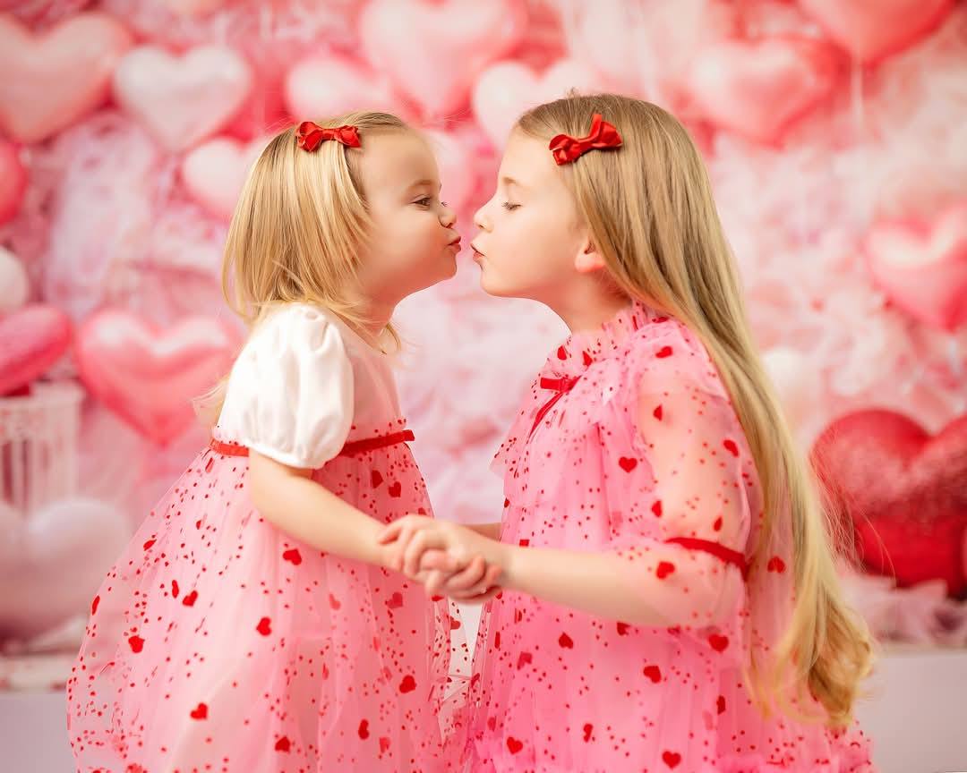 Kate Valentine's Day Backdrop Pink Love Heart Balloon Romantic Room Designed by Emetselch