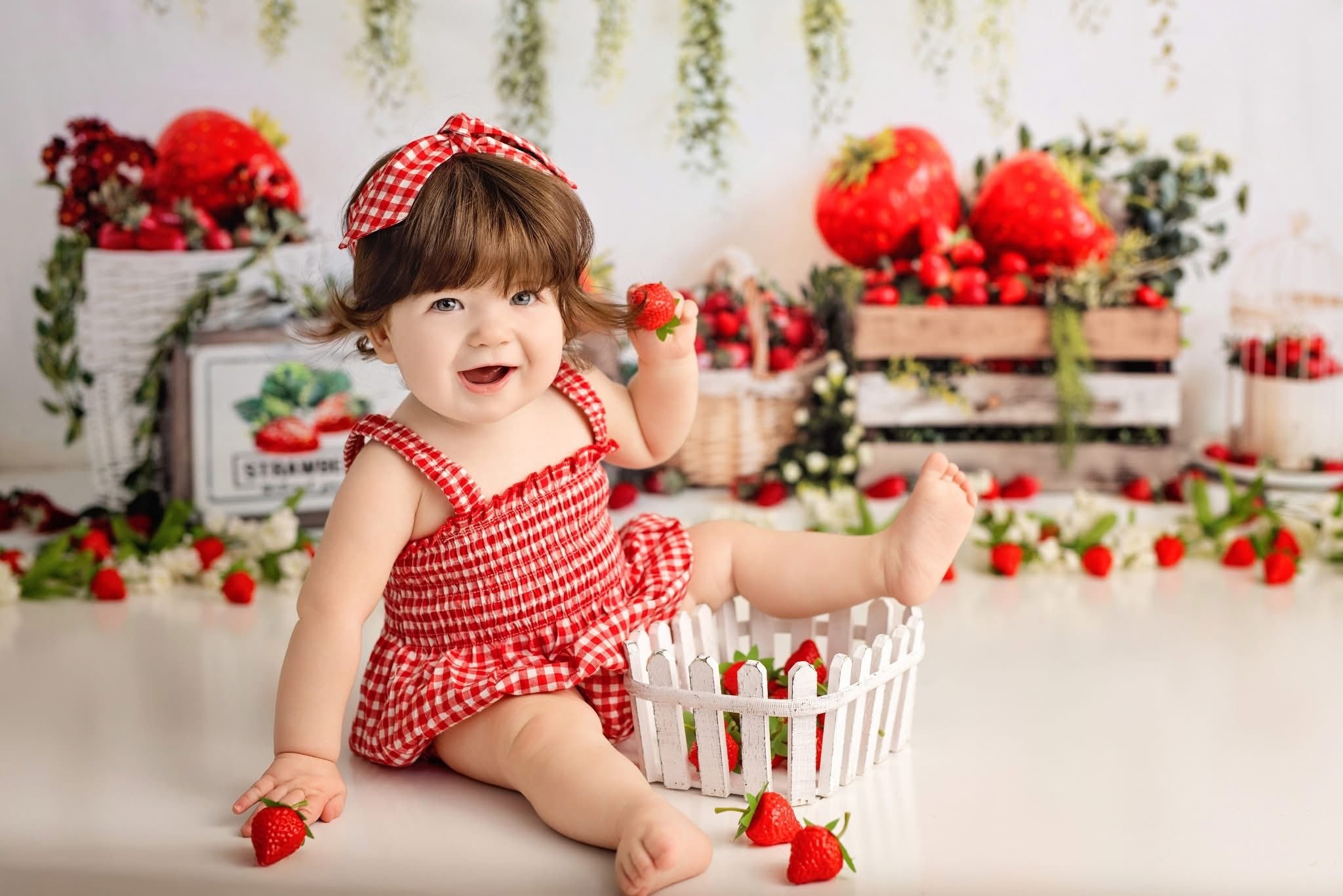 Kate Strawberry Farm Backdrop Spring Summer Designed by Emetselch - Kate Backdrop AU