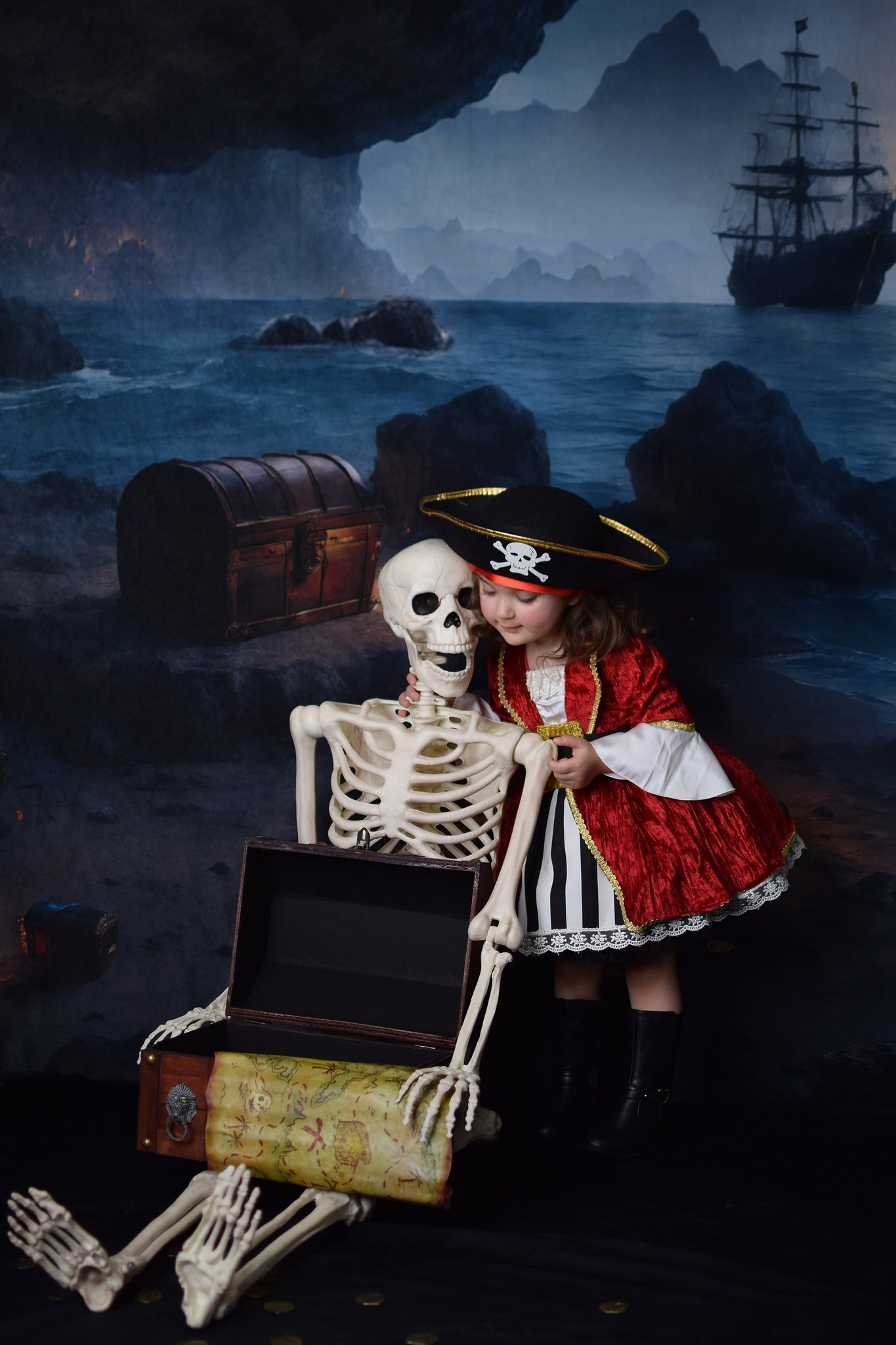 Kate Pirate Treasure Cave Sea Backdrop for Photography
