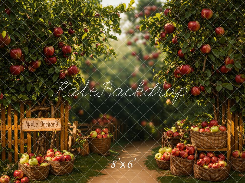 Kate Apple Orchard Trees Baskets Backdrop Designed by Emetselch