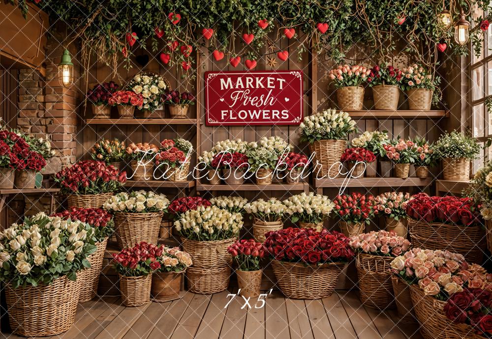 Kate Market Flowers Baskets Backdrop Designed by Emetselch