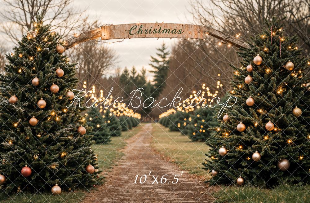Kate Christmas Tree Farm Fleece Backdrop Designed by Emetselch - Kate Backdrop AU