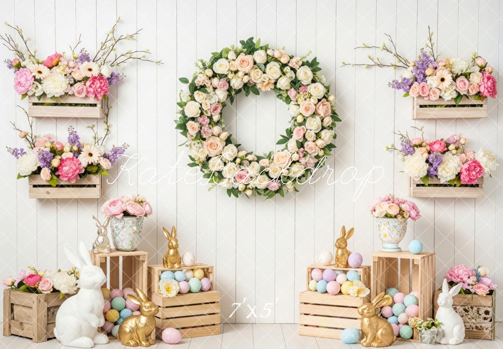 Kate Easter Bunny Wood Crates Eggs Backdrop Designed by Patty Roberts