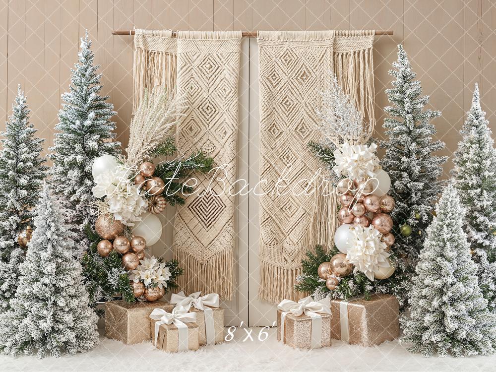 Kate Boho Christmas Fleece Backdrop Designed by Emetselch