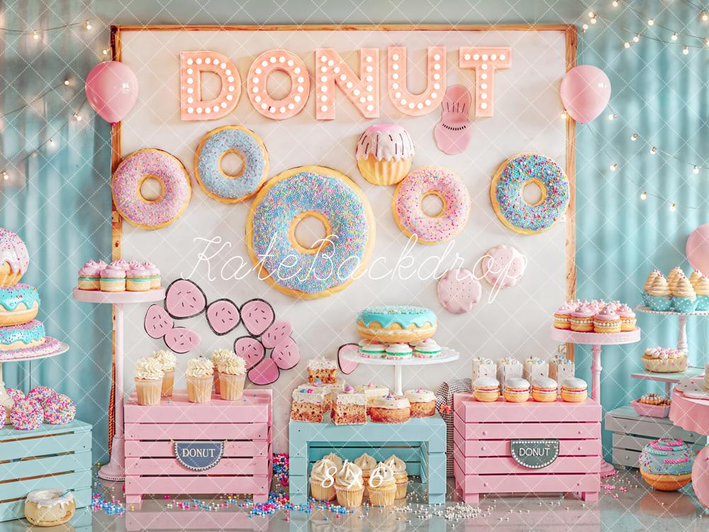 Kate Donut Cake Smash Backdrop Designed by Emetselch - Kate Backdrop AU