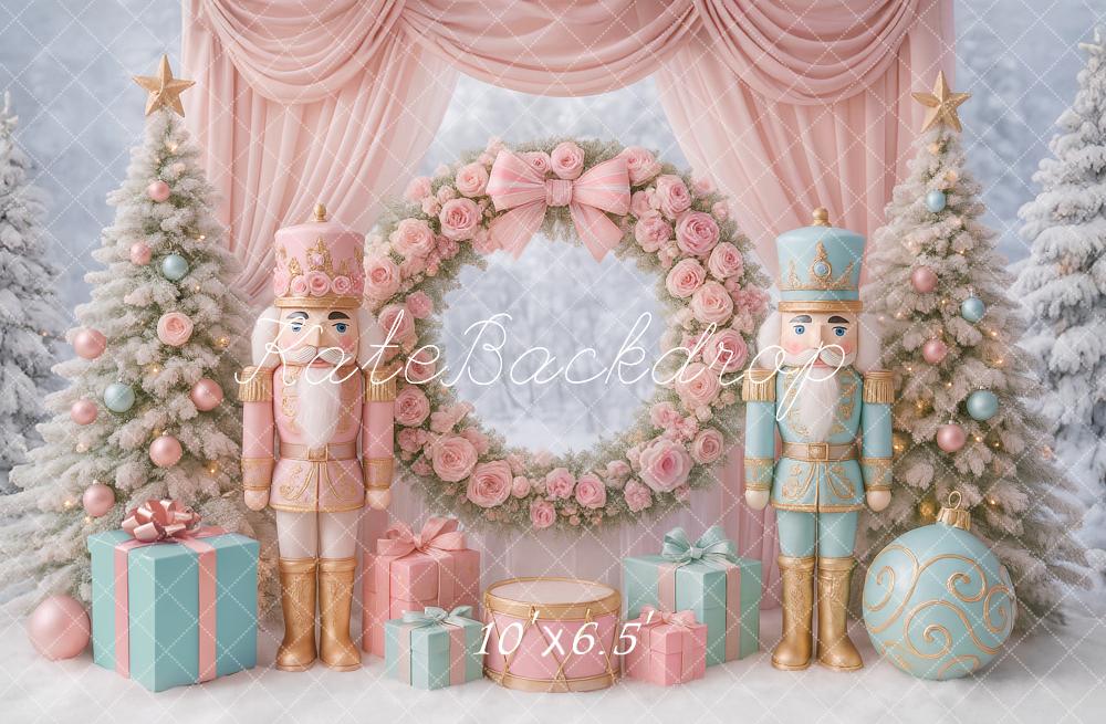 Kate Pink Christmas Nutcracker Backdrop Designed by Patty Roberts - Kate Backdrop AU