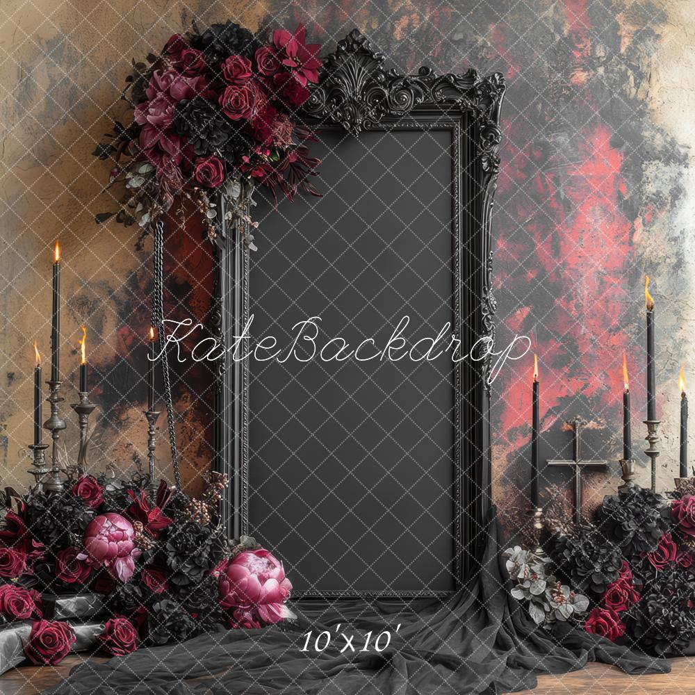 Kate Gothic Floral Candles Halloween Backdrop Designed by Mini MakeBelieve - Kate Backdrop AU