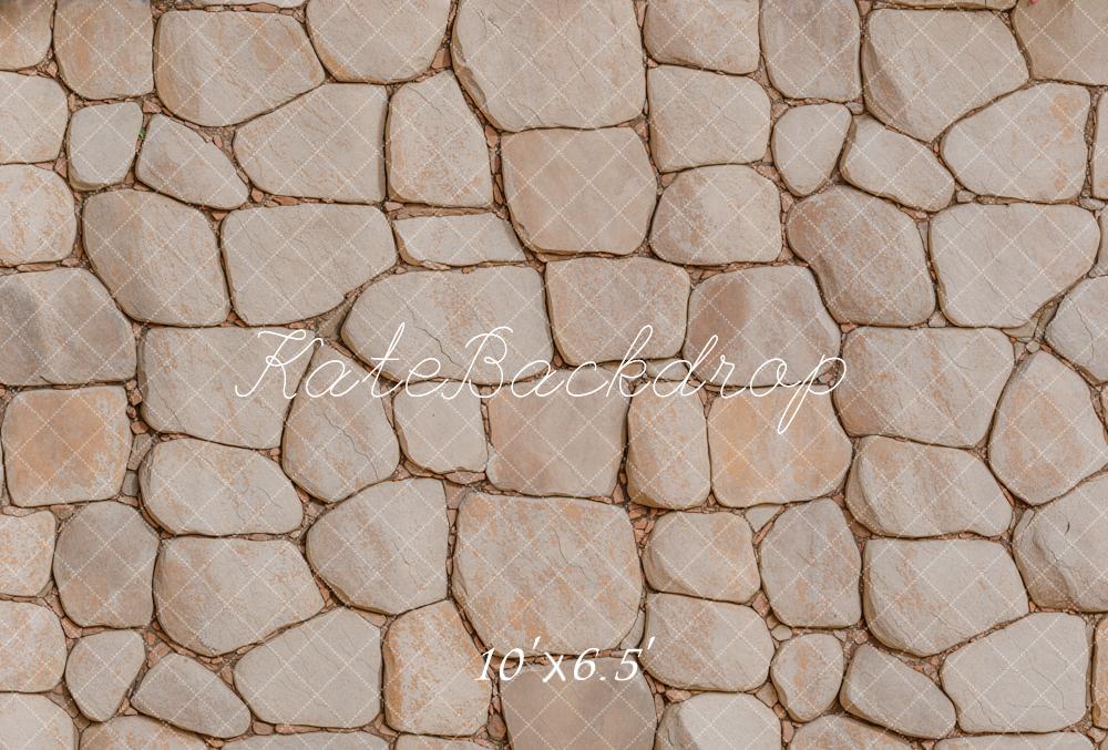 Kate Cobblestone Wall Texture Fleece Backdrop Designed by Emetselch
