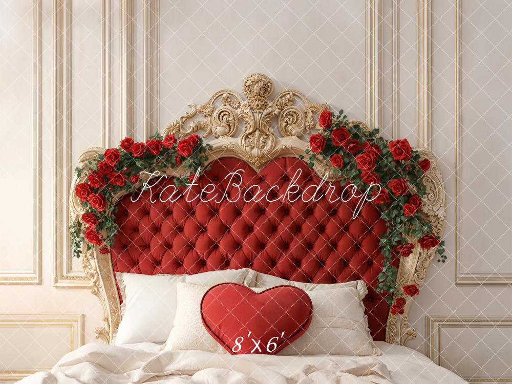 Kate Red Headboard Roses Valentine's Day Backdrop Designed by Emetselch