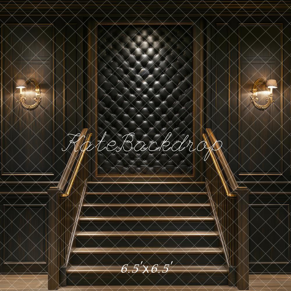 Kate Stairs Black Padded Wall Backdrop Designed by Mini MakeBelieve - Kate Backdrop AU