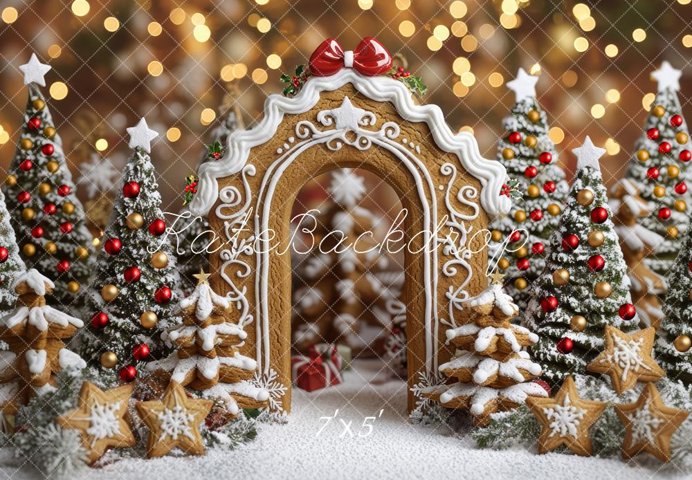 Kate Christmas Gingerbread Arch Cookie Trees Backdrop Designed by Mini MakeBelieve - Kate Backdrop AU