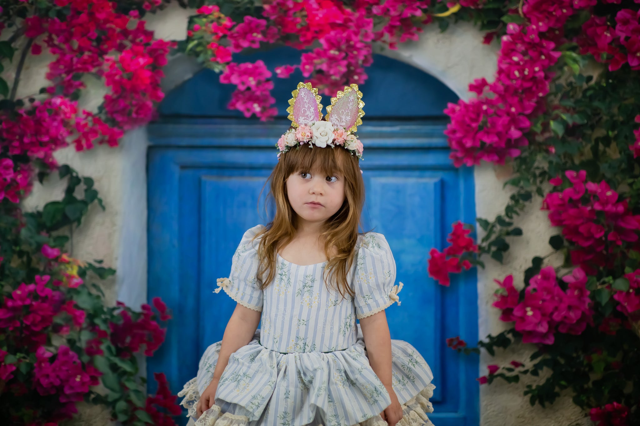 Kate Spring Door Backdrop Flower Wall Designed by Chain Photography