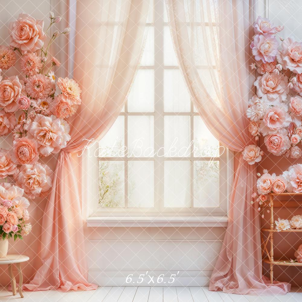 Kate Flower Arch Pink Floral Window Backdrop Designed by Emetselch